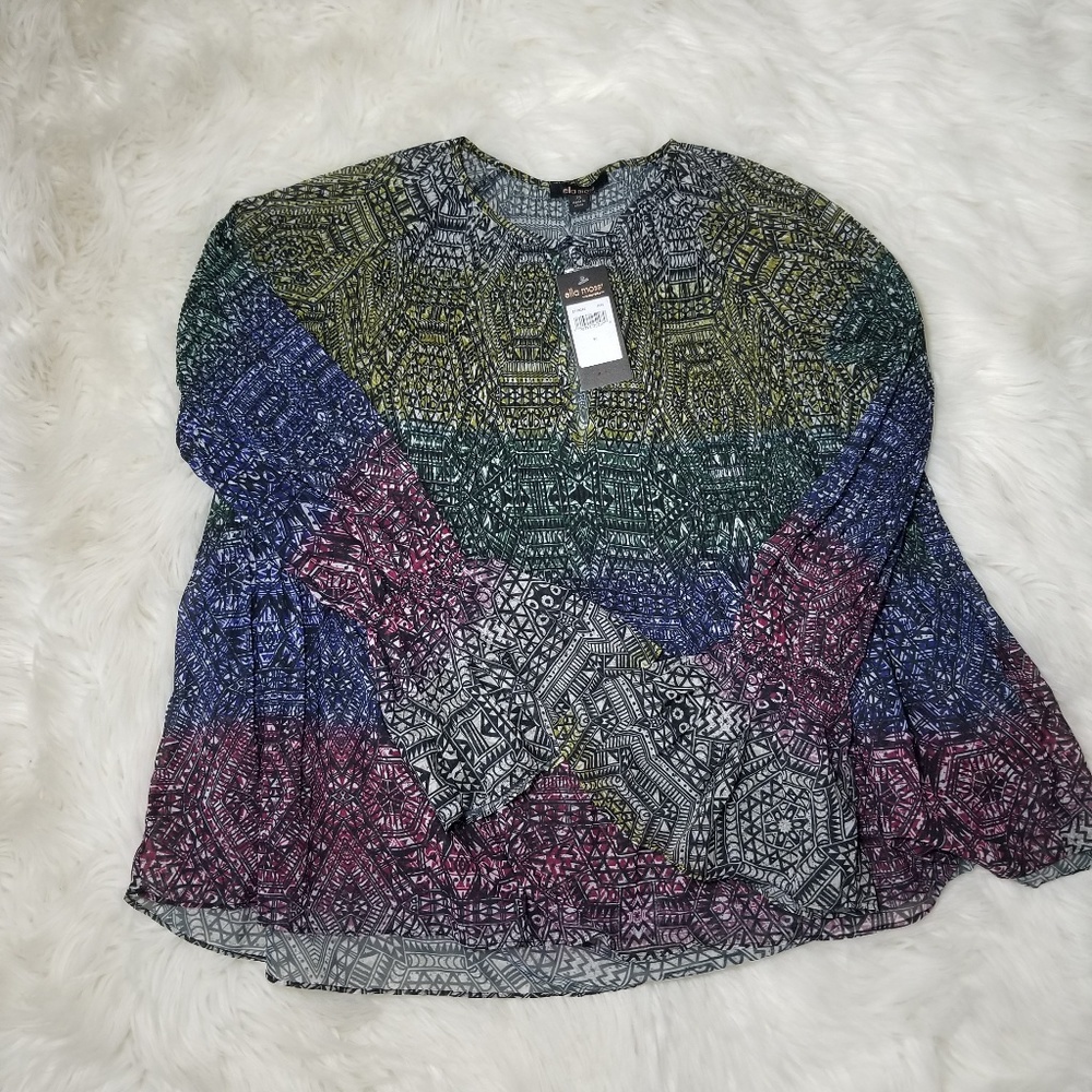 NWT Ella Moss boho printed blose